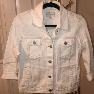 banana republic white denim jacket